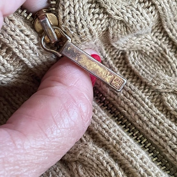 Ralph Lauren Tan Cable Knit Cardigan - Picture 4 of 8